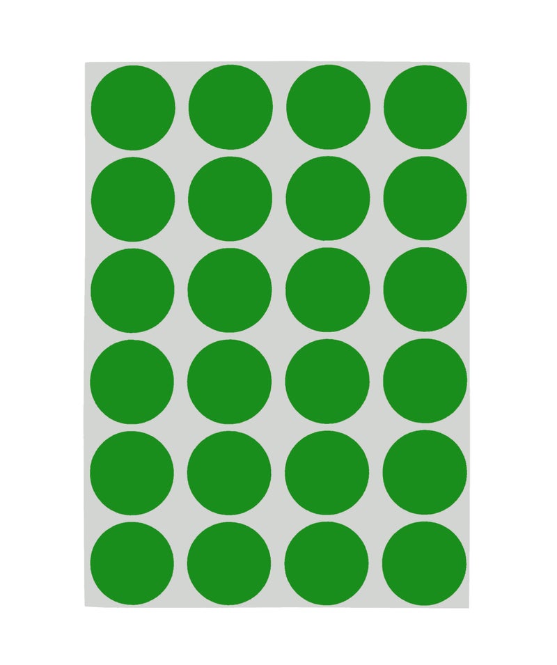 ChromaLabel 3/4 Inch Circle Sticker Labels, Easy to Write On Round Colored Stickers, 42 Sheets of Removable Sticky Dots - 1008 Sticker Dots, Green Stickers - Image 1